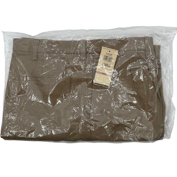 NWT Haggar Mens Tan Pleated Casual Lightweight Chino Shorts Size 42W - Picture 9 of 10